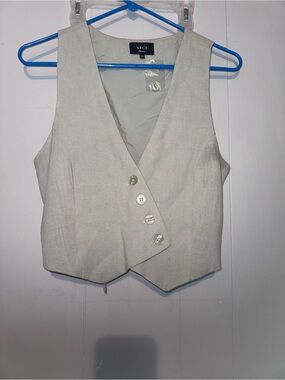 VICI light sage Asymmetrical Button-Front Tailored Vest